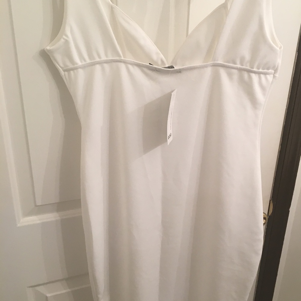 Boohoo White Midi Dress with high split - Picture 4 of 6